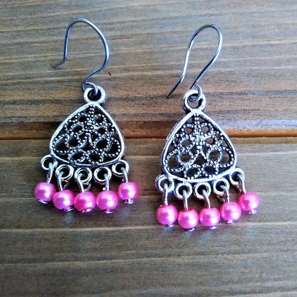 Sherry Moss Jewelry - 3 for $49 NEW Silver Earrings & Pink Glass Pearls